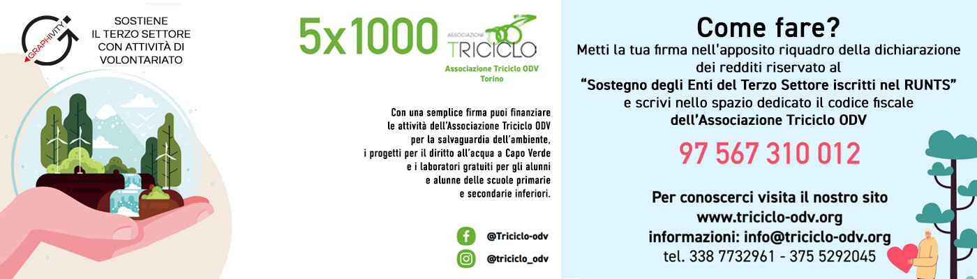 Graphivity sostiene il terzo settore. Dona il 5x1000 all'Associazione Triciclo ODV